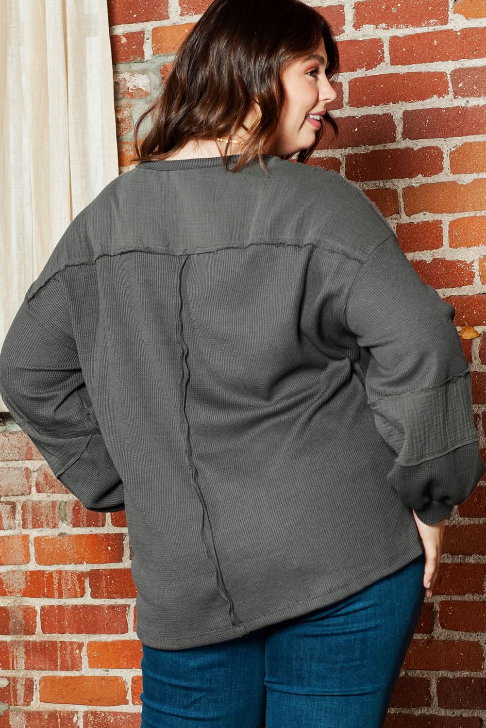 Chic dark grey plus size top - Love Salve